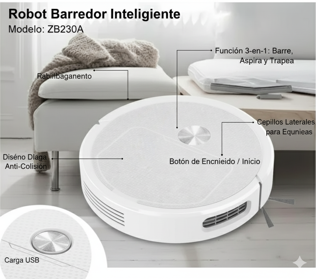MiniSweeper™ (Robot Aspiradora Automatico 2 En 1)