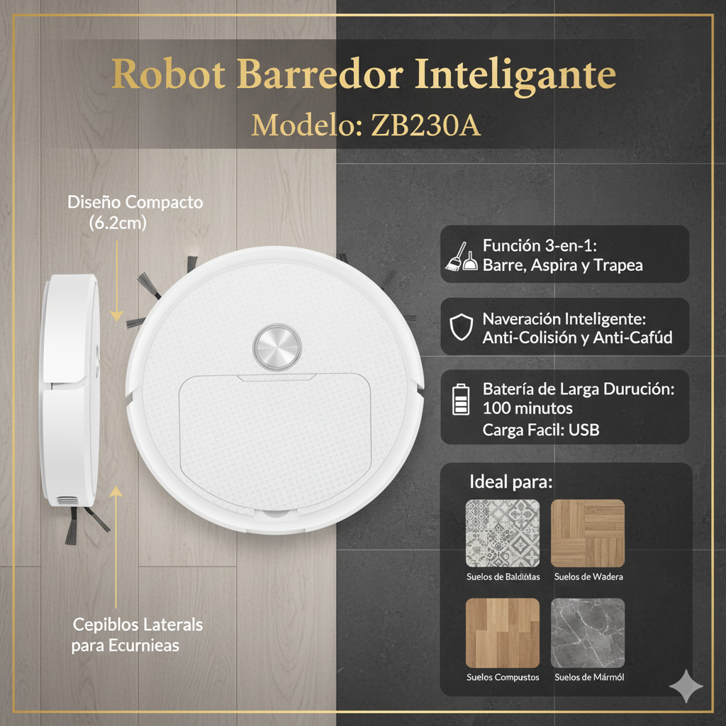 MiniSweeper™ (Robot Aspiradora Automatico 2 En 1)